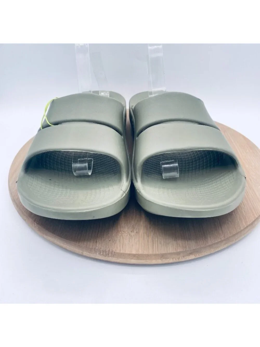 Oofos Sandals Mens 12 Green Rubber Ooaah Slip On Comfort Recovery Slides